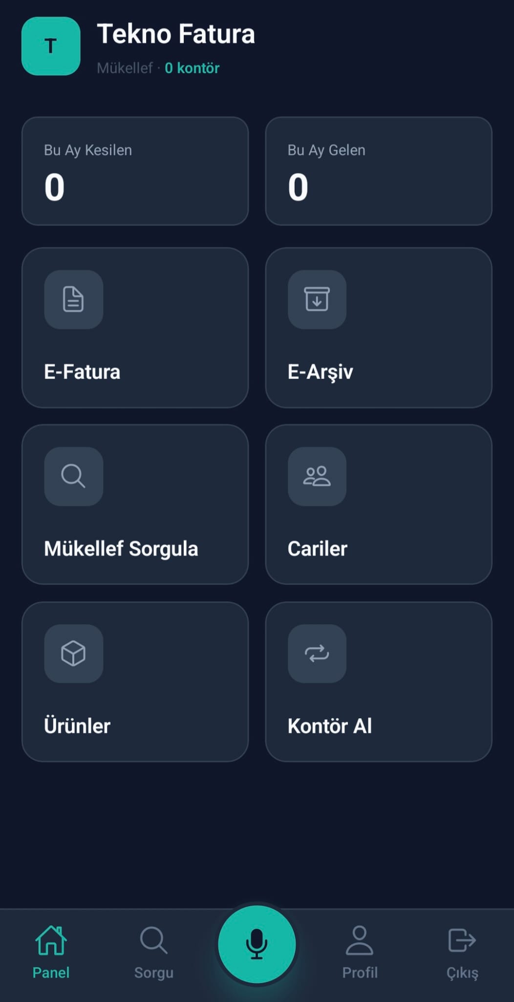 Tekno Fatura mobil uygulama ekranı